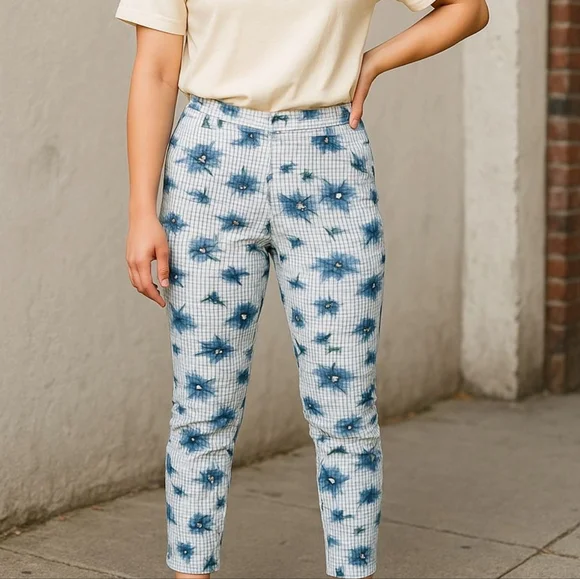 NWT Nanette Lepore Pull-On Floral Pant Size Woman's Small - Picture 1 of 9